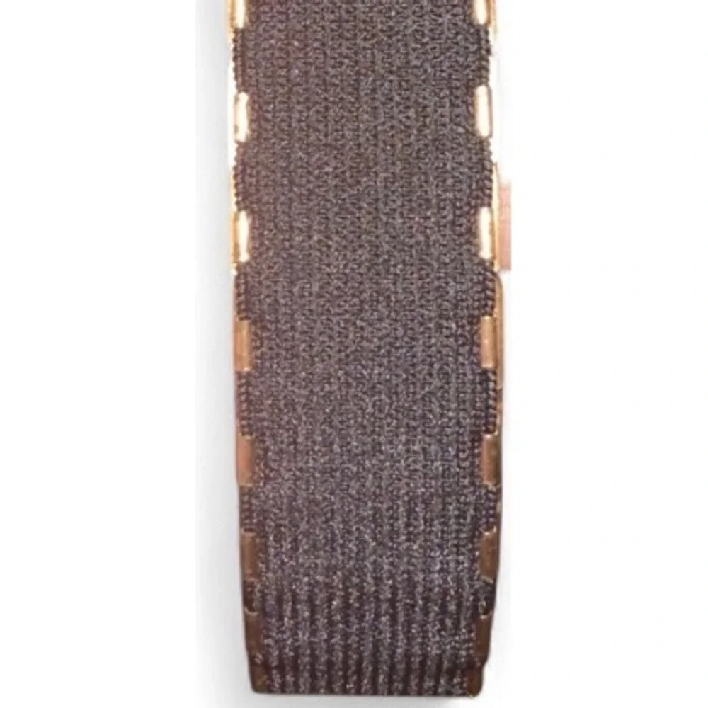 Gold Tone Metal Mesh Belt Flower Buckle Adjustable Waist‎ Dress Accessory